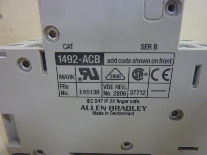Used ALLEN BRADLEY 4 Amp Circuit Breaker 1492-CB3/H040 SER B #63793
