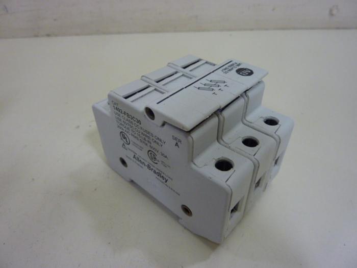 Used ALLEN BRADLEY 30 Amp Fuse Holder 1492-FB3C30 SER A #57124