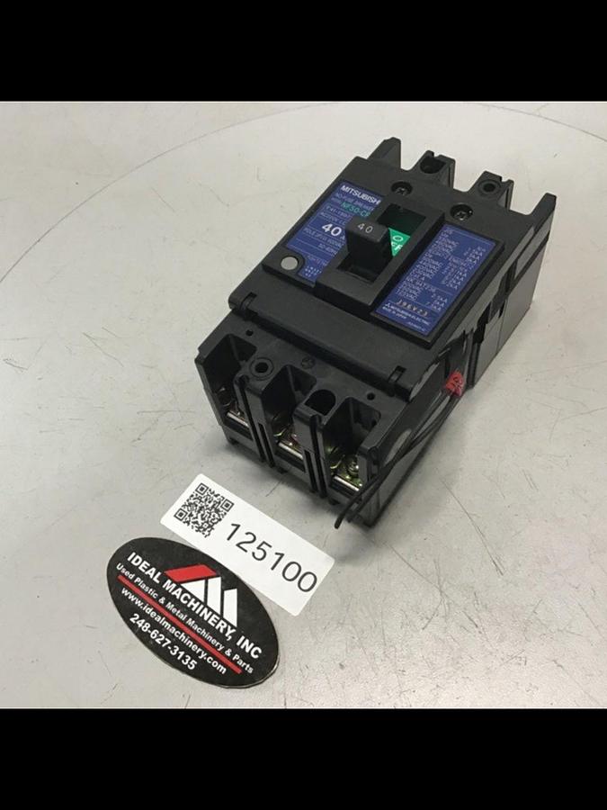Used MITSUBISHI 40 Amp Circuit Breaker NF50-CP-40 USED