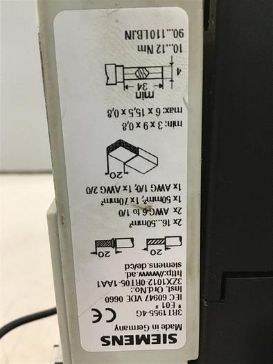 Used SIEMENS Contactor 3RT1054-6AF36 #140630