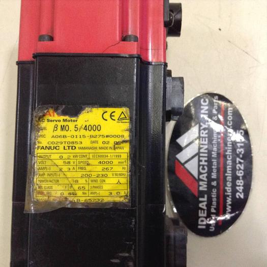 Used FANUC AC Servo Motor A06B-0115-B275/0021 Used