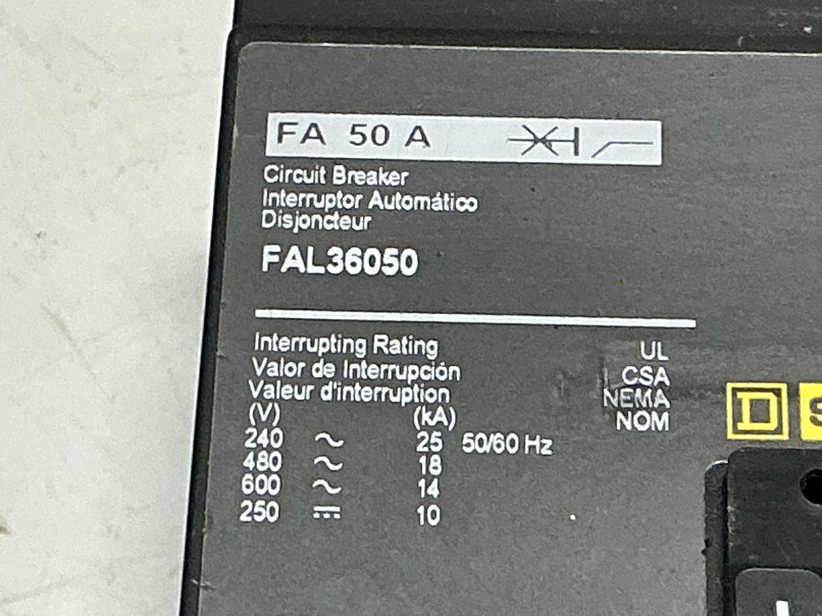 Used SQUARE D FAL36050