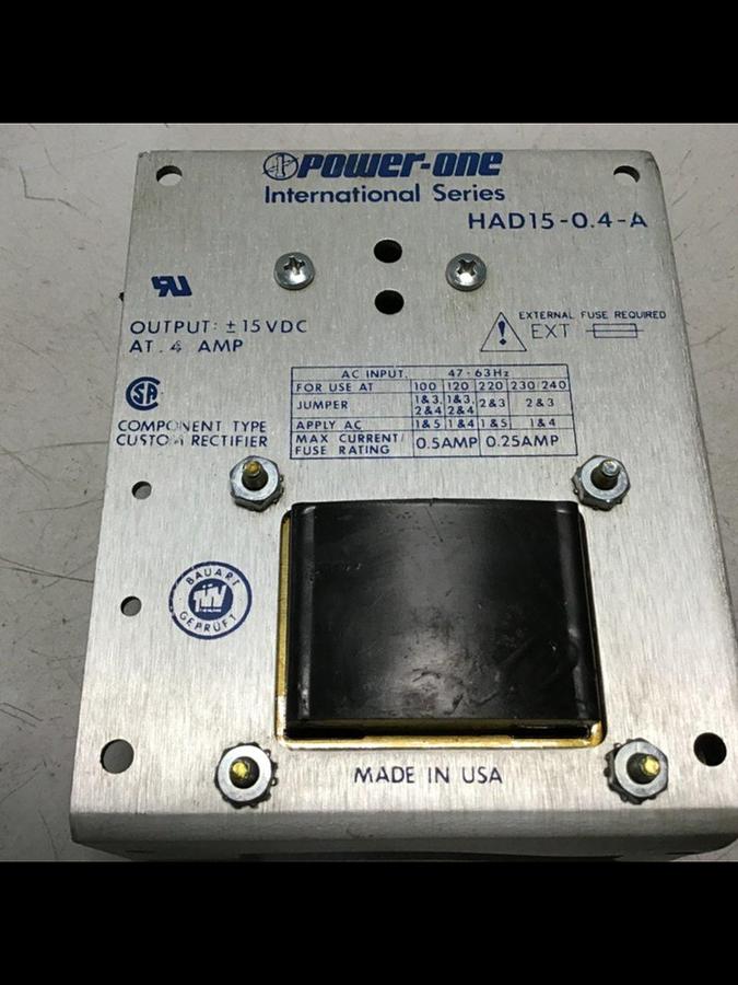 Used POWER ONE Power Supply HAD15-0.4-A USED