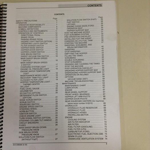 Used TENNANT Operator Manual 8410 #70737