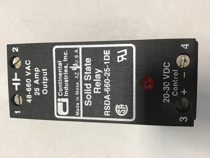 Used CONTINENTAL INDUSTRIES Solid State Relay RSDA-660-25-1DE #134750