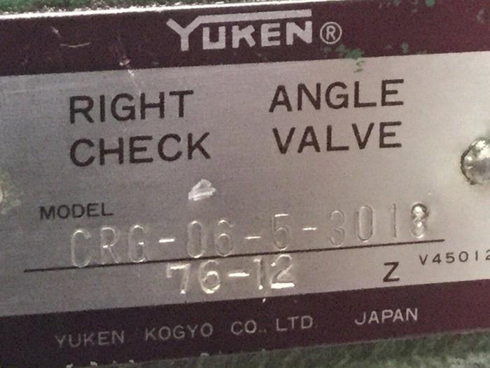 Used YUKEN Right Angle Check Valve CRG-06-5-3013 #102598