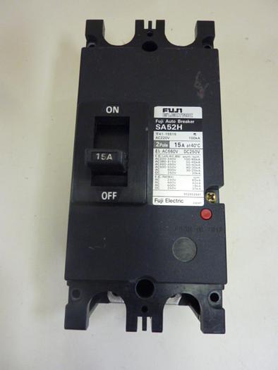 Used FUJI ELECTRIC 15 Amp Circuit Breaker SA52H-15 #46831