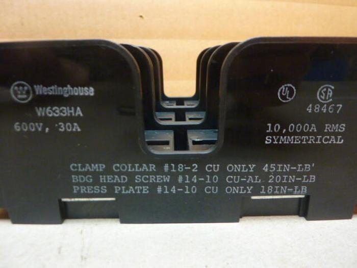 Used WESTINGHOUSE 30 Amp Fuse Holder W633HA #33172