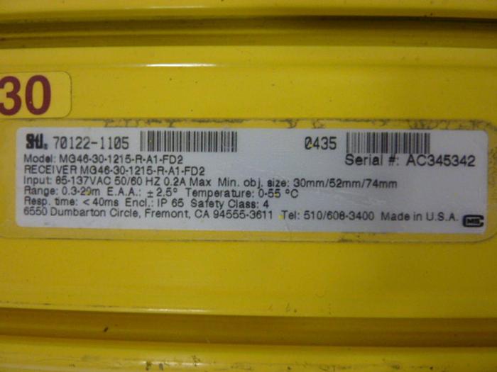 Used STI Light Curtain Receiver MG46-30-1215-R-A1-FD2 Used