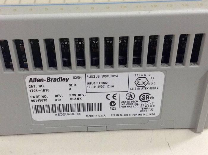 Used ALLEN BRADLEY Input Module 1794-IB16 SER A #76591