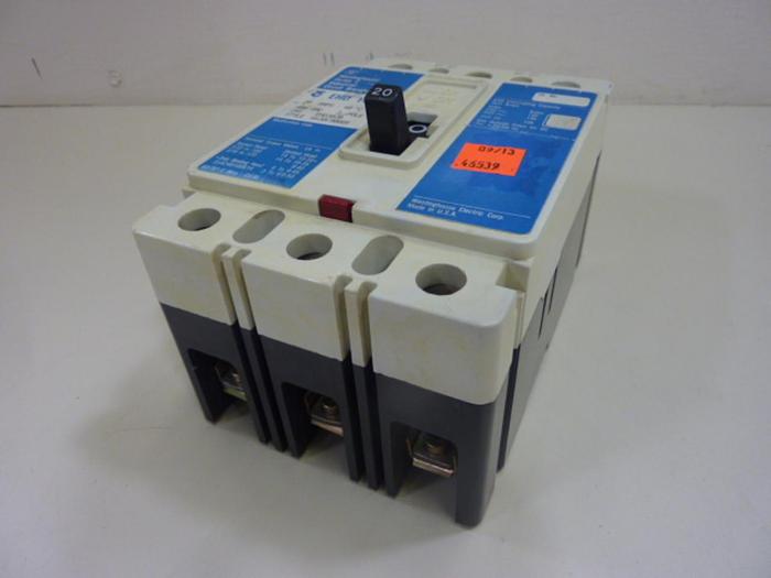 Used WESTINGHOUSE 20 Amp Circuit Breaker EHD3020 #46539