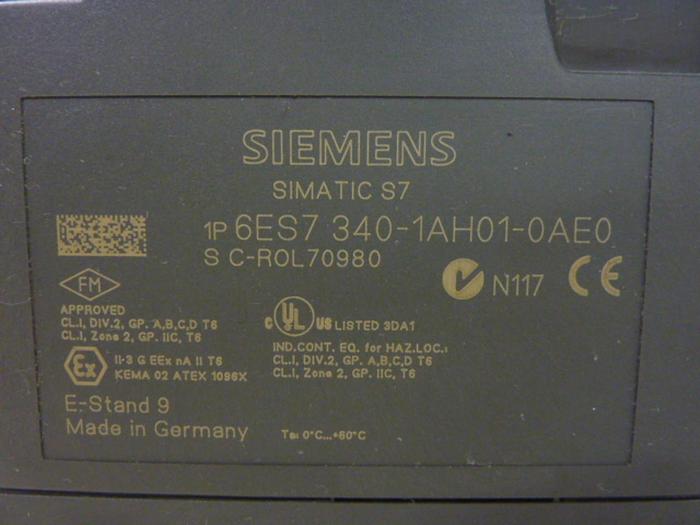 Used SIEMENS Processor Module 6ES7 340-1AH01-0AE0 #41890