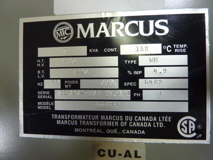 Used MARCUS 5 kVA Transformer MS5B9 USED