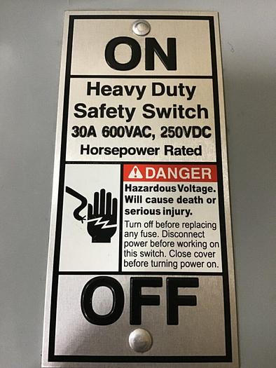 Used SIEMENS 30 Amp Safety Disconnect Switch HNF361 VBII #124531