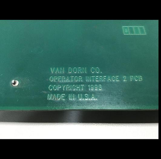 Used VAN DORN Operator Interface Board 330129 PC330-129 330-129 Used