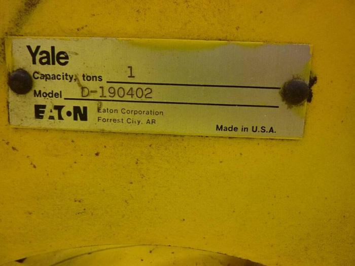Used YALE HOISTS Trolley Chain Hoist D-190402 #56838