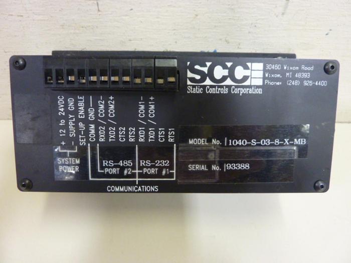 Used STATIC CONTROLS CORP Operator Interface 1040-S-03-8-X-MB #63727