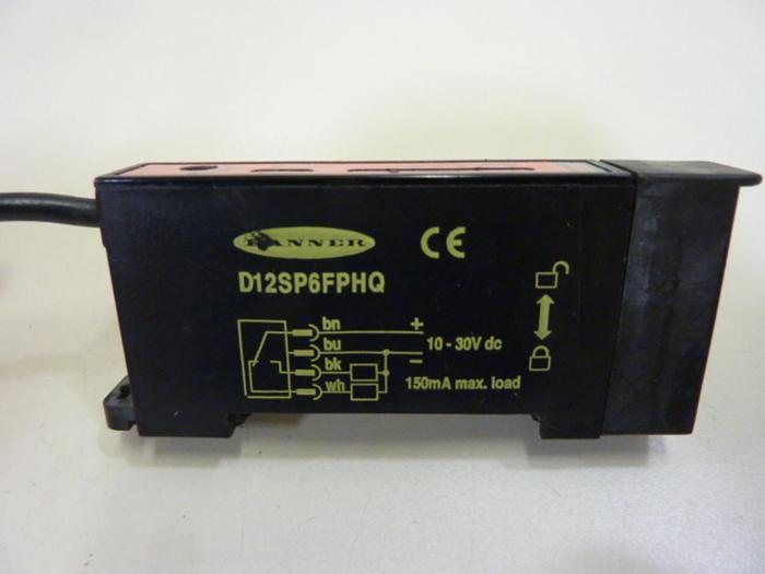 Used BANNER ENGINEERING Sensor D12SP6FPHQ #55395