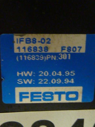 Used FESTO Control Block / Valve Terminal IFB8-02 #52840