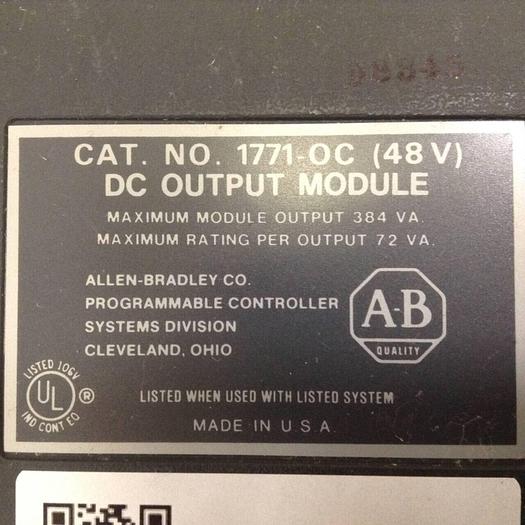 Used ALLEN BRADLEY DC Output Module 1771-OC (48V) #84387