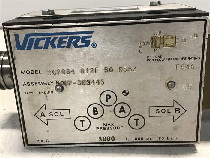 Used VICKERS Valve DG20S4 012F 50 S553 #131992