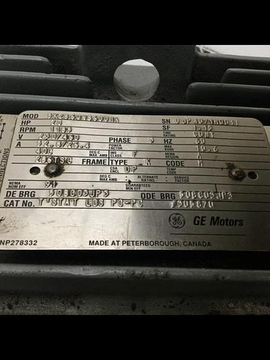 Used GENERAL ELECTRIC / GE 20 HP Motor 5K286QNB6001A #116762