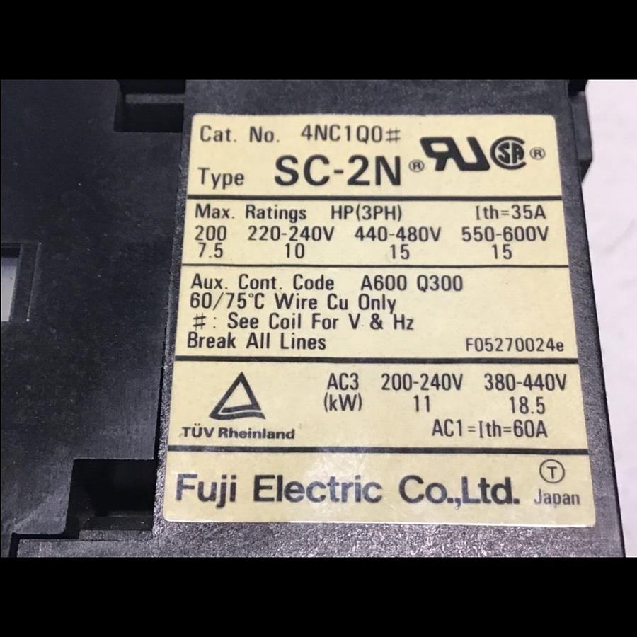 Used FUJI ELECTRIC Contactor SC-2N 4NC1Q0 Used