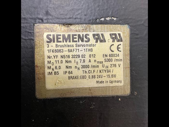 Used SIEMENS 1FK6063-6AF71-1TH0