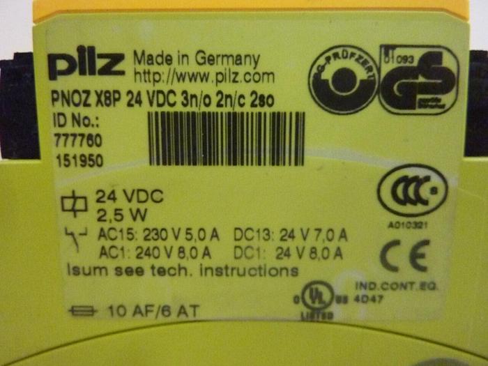 Used PILZ Safety Relay PNOZX8P24VDC3N/O2N/C2SO #46486