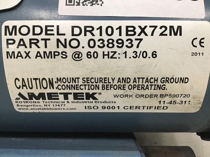 Used AMETEK .33 HP Motor 510501 Used