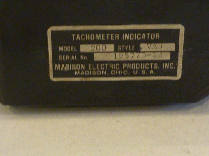 Used MADISON Tachometer Indicator 200 Used
