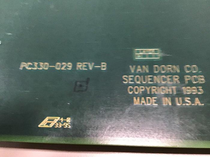 Used VAN DORN Sequencer Circuit Board PC330-029 330-029 Used