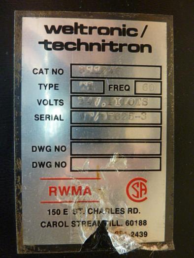 Used WELTRONIC Welding Control WT-2000 811046 Used