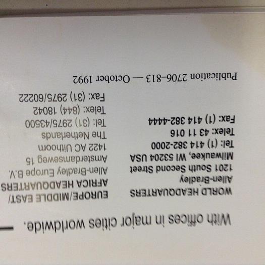 Used ALLEN BRADLEY DL5 Series User Manual 40061-180-01(A) #77842