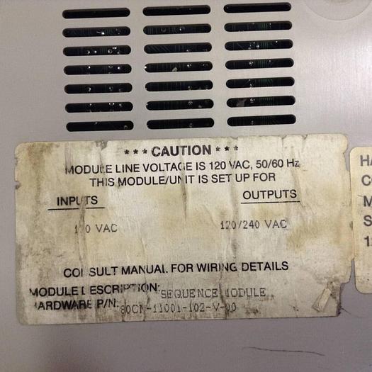 Used BARBER COLMAN Sequence Module 80CN-11001-102-V-00 #78208