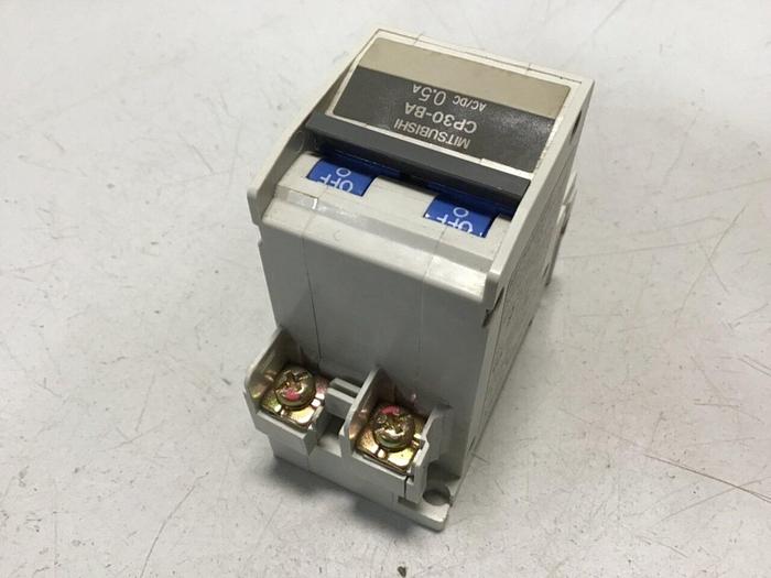 Used MITSUBISHI 0.5 Amp Circuit Protector CP30-BA-2P-0.5A #103612
