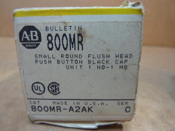 Used ALLEN BRADLEY Push Button 800MR-A2 BLACK #32406 DNL SCRAPPED
