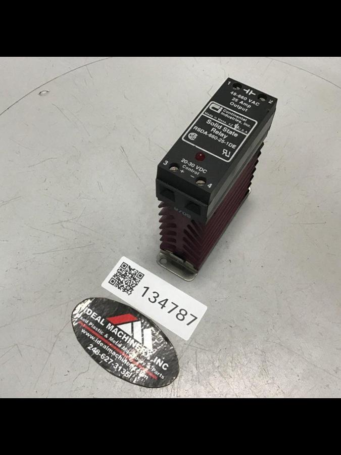 Used CONTINENTAL INDUSTRIES Solid State Relay RSDA-660-25-1DE USED