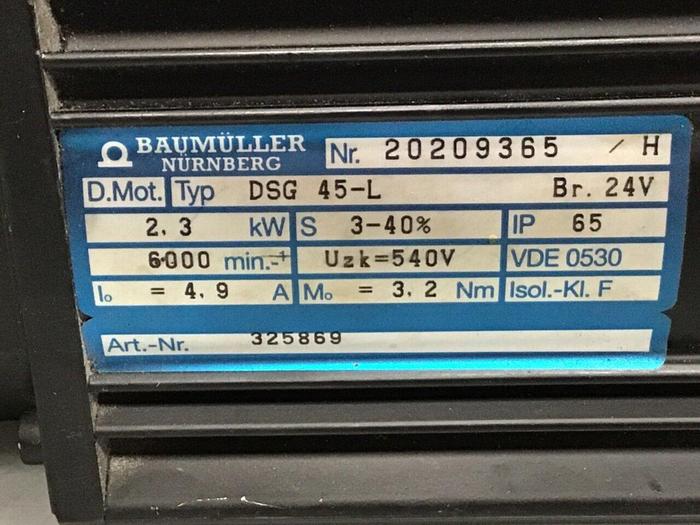 Used BAUMULLER Servo Motor DSG 45-L Used