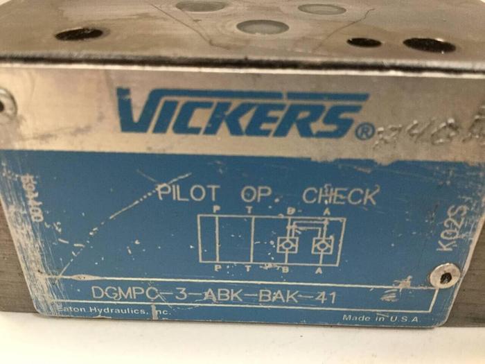 Used VICKERS Pilot Operated Check Valve DGMPC3ABKBAK41 #98885