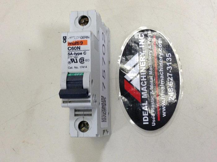 Used MERLIN GERIN 5 Amp Circuit Breaker C60N-5 #75702