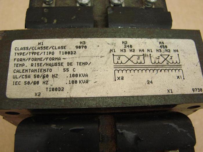 Used SQUARE D 0.100 kVA Transformer 9070-T100D2 #12791