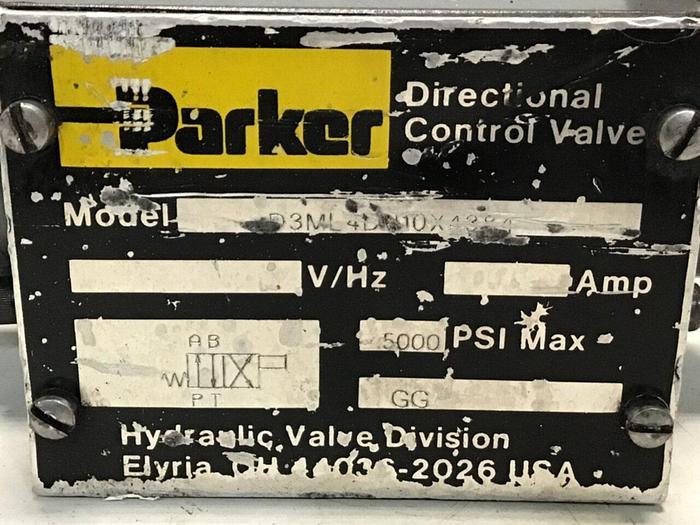 Used PARKER Directional Control Valve D3ML4BN10X4384 Used