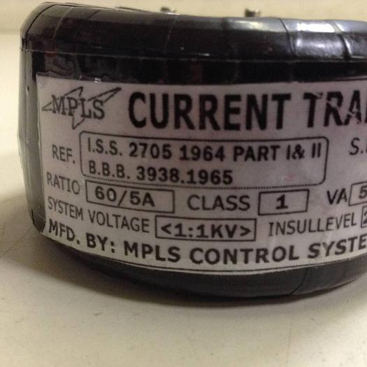 Used MPLS CONTROL SYSTEMS 0.005 kVA Current Transformer BPL #86852
