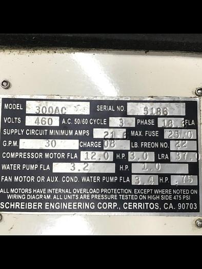 Used TJ SNOW COMP 3 Ton Air Cooled Chiller 300AC #125166