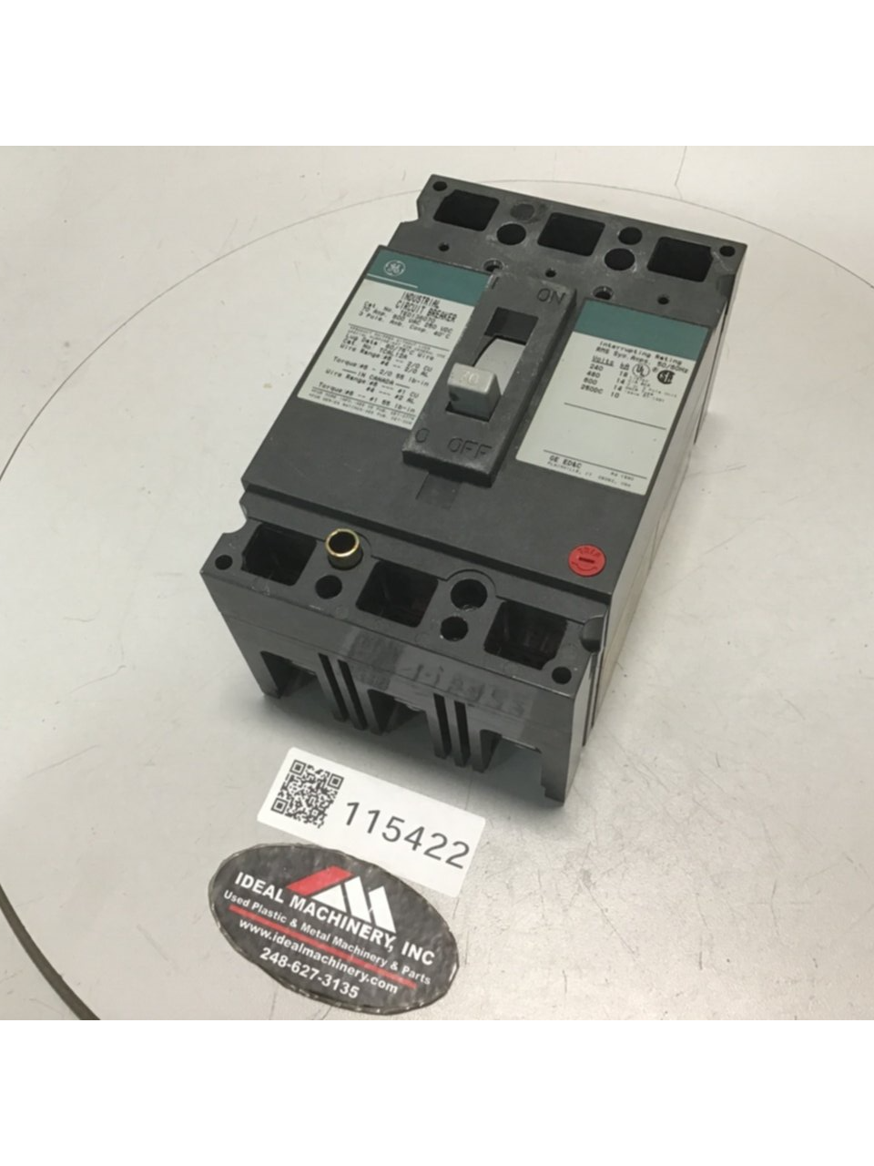 Used GENERAL ELECTRIC / GE 70 Amp Circuit Breaker TED136070 Used