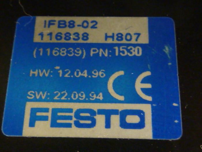 Used FESTO Control Block / Valve Terminal IFB8-02 #52833