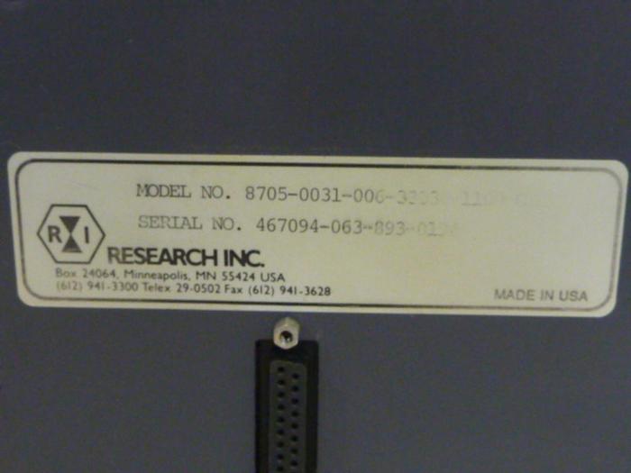 Used RESEARCH INC Controller 8705-0031-006-33330-1100 Used