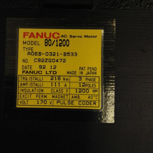 Used FANUC AC Servo Motor A06B-0321-B533 Used