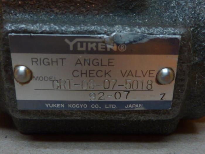 Used YUKEN Right Angle Check Valve CRT-03-07-5018 #39048